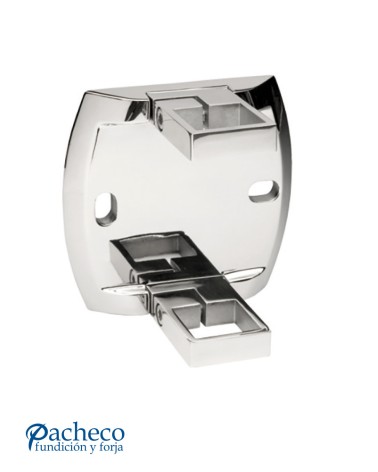 Soporte de Acero Inoxidable 316 Brillo y Satinado a Pared para Sujección Doble de Poste Cuadrado