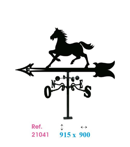 Veleta de Hierro Caballo Galopando para Tejado - Veleta de Viento con Cazoletas Ecuestre Fabricada en España