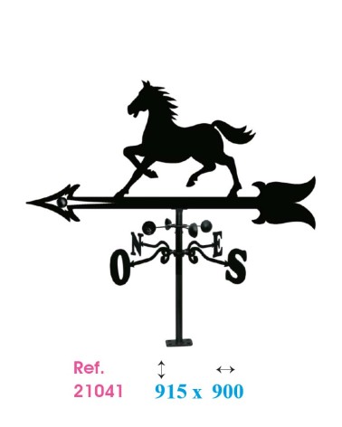 Veleta de Hierro Caballo Galopando para Tejado - Veleta de Viento con Cazoletas Ecuestre Fabricada en España