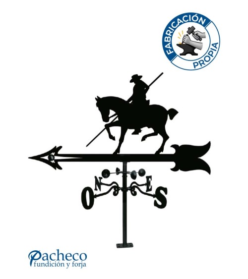 Veleta de Hierro Garrochista para Tejado - Veleta de Viento con Cazoletas Ecuestre Fabricada en España