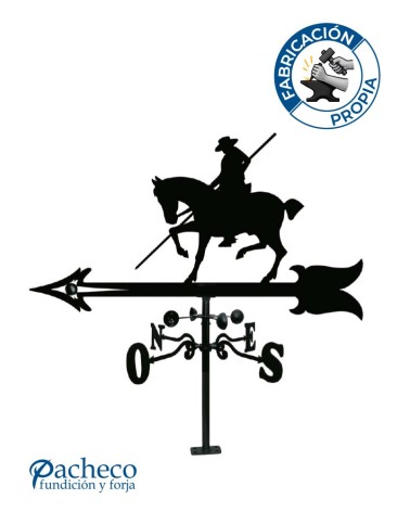 Veleta de Hierro Garrochista para Tejado - Veleta de Viento con Cazoletas Ecuestre Fabricada en España