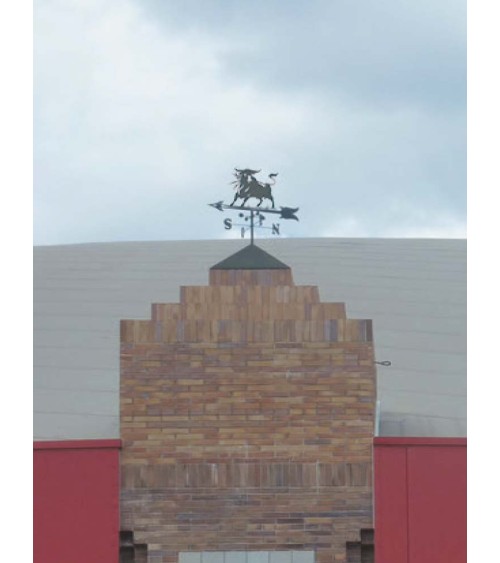 Veleta de Hierro Toro Bravo para Tejado - Veleta de Viento con Cazoletas Taurina Fabricada en España