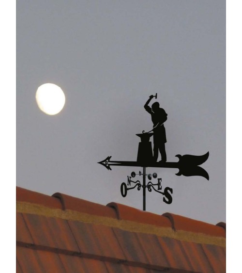 Veleta de Herrero y Yunque para Tejado - Veleta de Viento con Cazoletas Oficios Tradicionales Fabricada en España