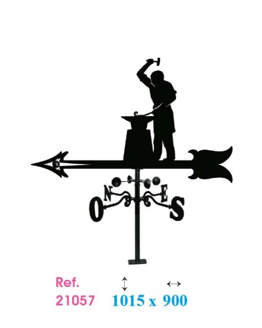 Veleta de Herrero y Yunque para Tejado - Veleta de Viento con Cazoletas Oficios Tradicionales Fabricada en España