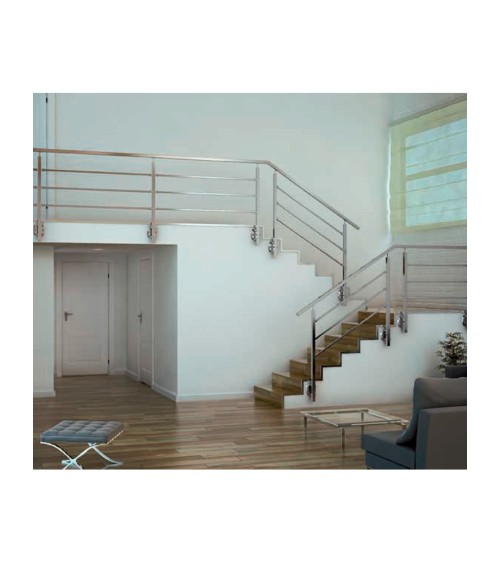 Soporte de Acero Inoxidable 316 Brillo y Satinado a Pared para Sujección Doble de Poste Cuadrado