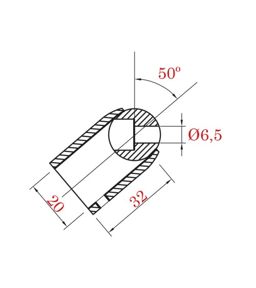 Terminal Curvo para Unión de Varilla Cuadrada y Poste Cuadrado de Acero Inoxidable 316 Brillo y Satinado
