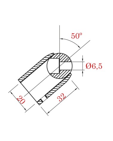 Terminal Curvo para Unión de Varilla Cuadrada y Poste Cuadrado de Acero Inoxidable 316 Brillo y Satinado