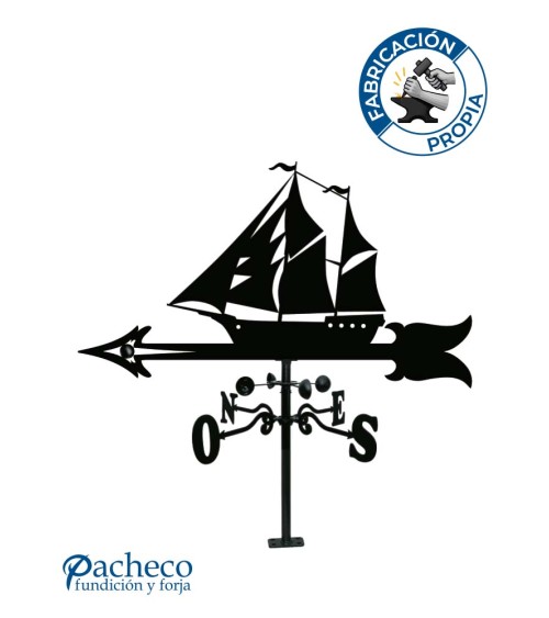 Veleta de Hierro Barco Velero - Veleta de Viento con Cazoletas Náutica Fabricada en España