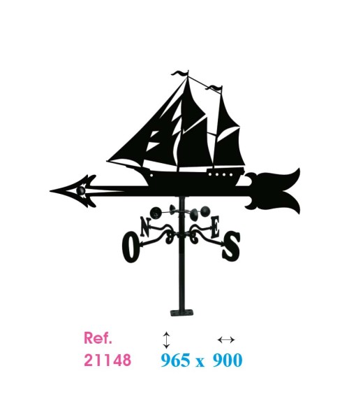 Veleta de Hierro Barco Velero - Veleta de Viento con Cazoletas Náutica Fabricada en España