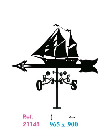 Veleta de Hierro Barco Velero - Veleta de Viento con Cazoletas Náutica Fabricada en España