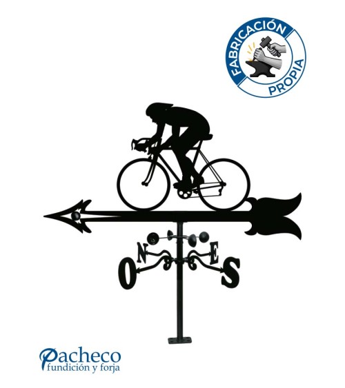 Veleta de Hierro Ciclista para Tejado - Veleta de Viento con Cazoletas Deportiva Fabricada en España