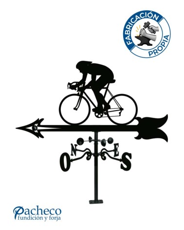 Veleta de Hierro Ciclista para Tejado - Veleta de Viento con Cazoletas Deportiva Fabricada en España