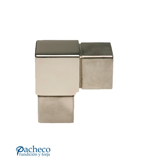 Codo de Acero Inoxidable 316 para Postes Cuadrados 90 º Brillo y Satinado 40 mm