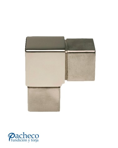 Codo de Acero Inoxidable 316 para Postes Cuadrados 90 º Brillo y Satinado 40 mm