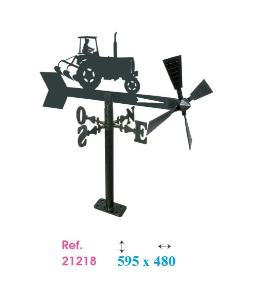 Veleta de Hierro Tractor para Jardín - Veleta de Viento con Aspas de Oficios Tradicionales Fabricada en España