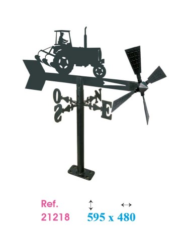 Veleta de Hierro Tractor para Jardín - Veleta de Viento con Aspas de Oficios Tradicionales Fabricada en España