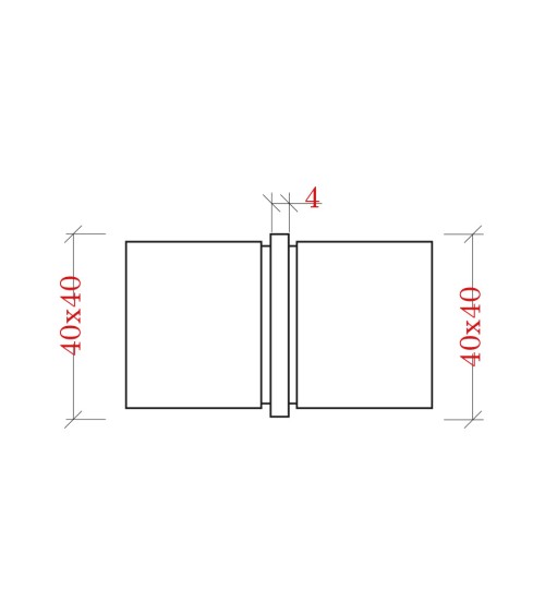 Empalme de Acero Inoxidable 316 para Postes Cuadrados 0 º Brillo y Satinado 40 mm