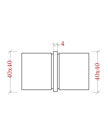 Empalme de Acero Inoxidable 316 para Postes Cuadrados 0 º Brillo y Satinado 40 mm