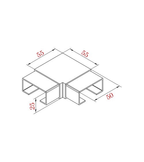 Codo de Acero Inoxidable 316 para Pletinas para Esquina Brillo y Satinado 50x25 mm