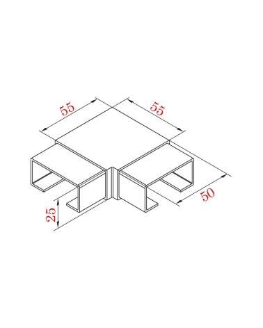 Codo de Acero Inoxidable 316 para Pletinas para Esquina Brillo y Satinado 50x25 mm