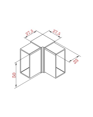 Codo de Acero Inoxidable 316 para Pletinas para Esquina Brillo y Satinado 50x25 mm