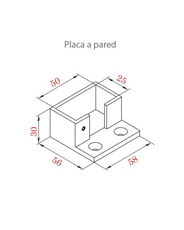 Placa de Acero Inoxidable 316 para Pared Abierta Brillo y Satinado 50x25 mm