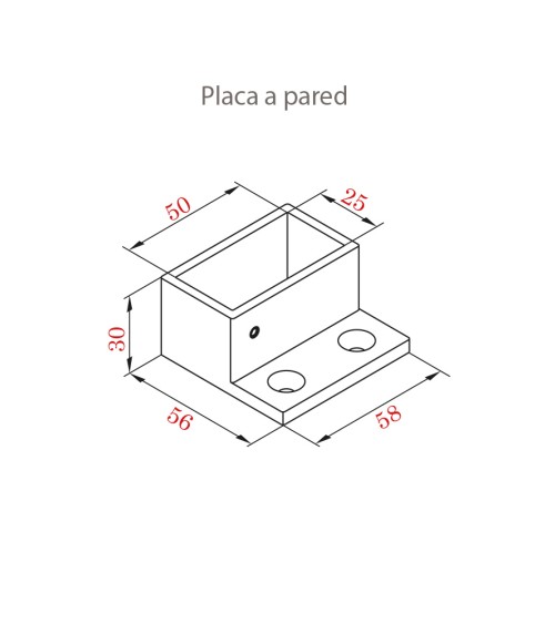 Placa de Acero Inoxidable 316 para Pared Cerrada Brillo y Satinado 50x25 mm