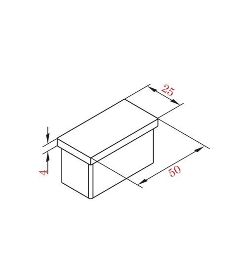 Tapón Rectangular de Aceo Inoxidable 316 Brillo y Satinado para Pletina