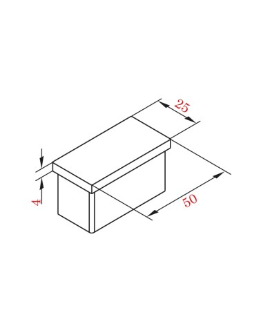 Tapón Rectangular de Aceo Inoxidable 316 Brillo y Satinado para Pletina