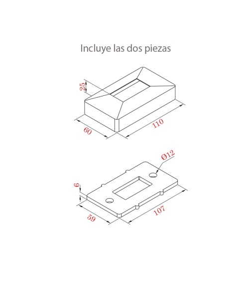 Embellecedor y Anclaje para Pletina de Acero Inxoidable 316 Brillo y Satinado