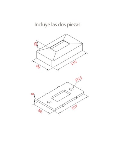Embellecedor y Anclaje para Pletina de Acero Inxoidable 316 Brillo y Satinado