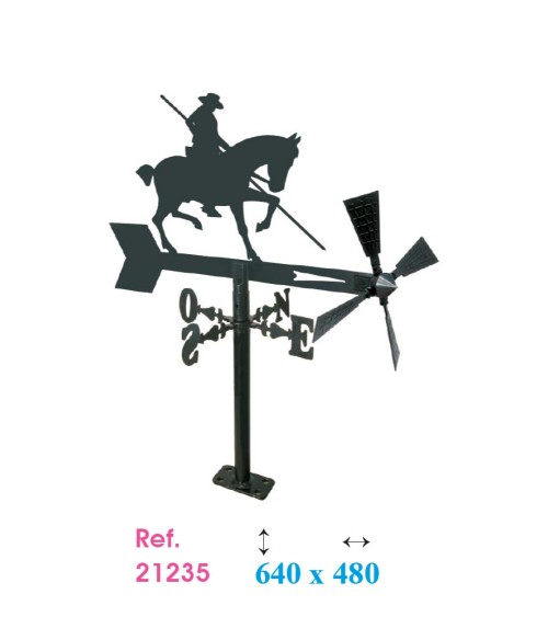 Veleta de Hierro Garrochista para Jardín - Veleta de Viento con Aspas Ecuestre Fabricada en España