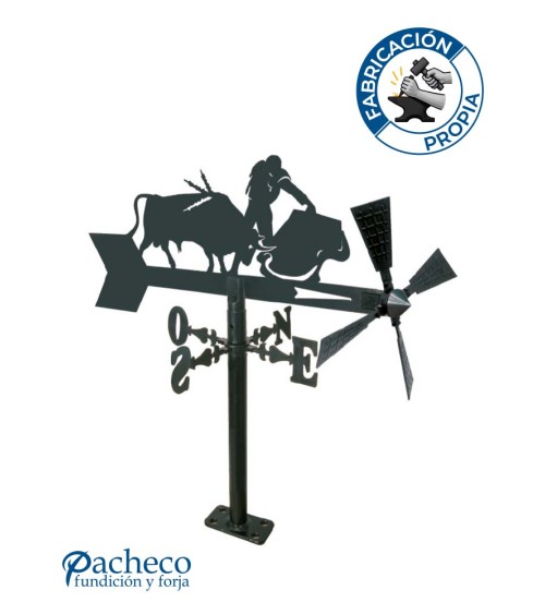 Veleta de Hierro Toreando para Jardín - Veleta de Viento con Aspas Taurina Fabricada en España