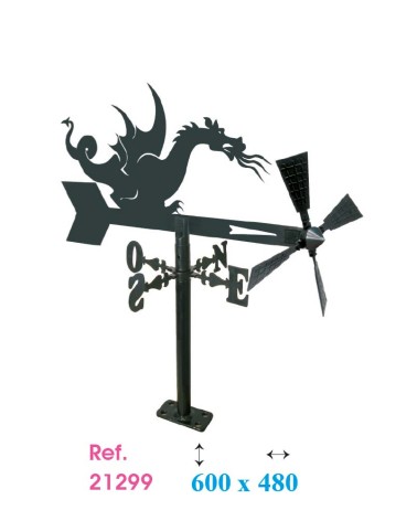 Veleta de Hierro de Dragón para Jardín - Veleta de Viento con Aspas Decorativa Fabricada en España