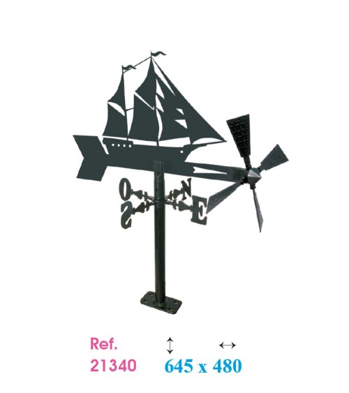 Veleta de Hierro Barco Velero - Veleta de Viento con Aspas Náutica Fabricada en España