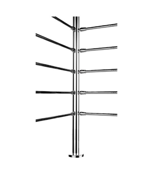 Poste Redondo 43 mm de Acero Inoxidable 316 Brillo y Satinado con Conectores Redondos a 90º Poste Redondo 43 mm de Acero Inoxidable 316 Brillo y Satinado con Conectores Redondos a 90º