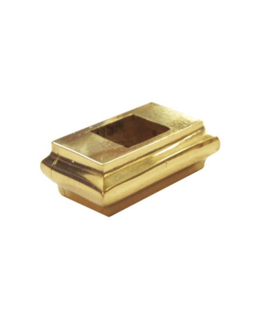 Macolla en latón brillo para barrote de forja cuadrado para pletina decorativa en portales y rejas de forja