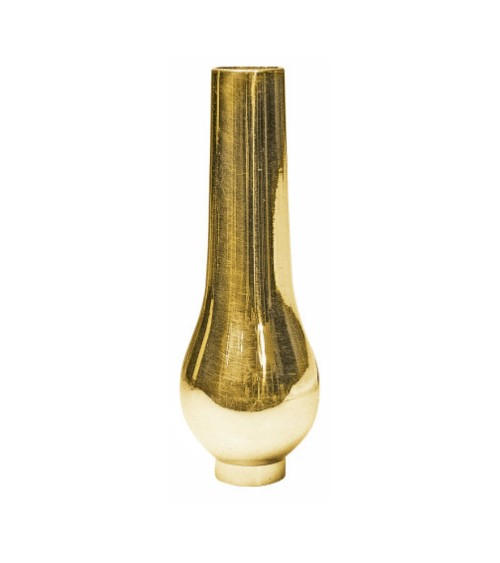 Macolla en latón brillo para barrote de forja redondo lisa con base redondeada para puertas de entrada