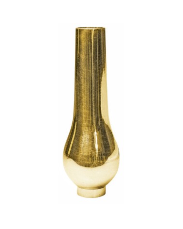 Macolla en latón brillo para barrote de forja redondo lisa con base redondeada para puertas de entrada