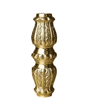 Macolla en latón brillo para barrote de forja redondo estampada ornamental para barandillas y portales clásicos