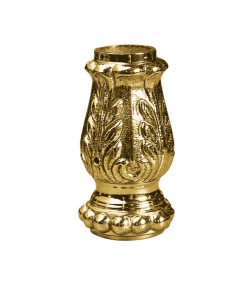 Macolla en latón brillo para barrote de forja redondo estampada decorativa para puertas de forja de entrada