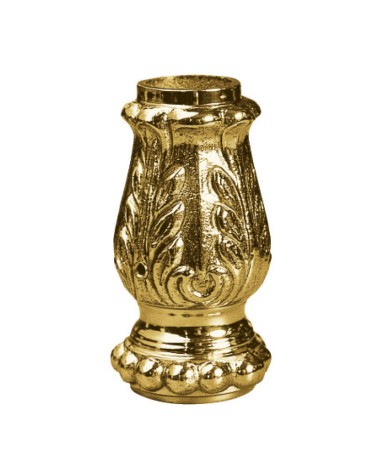 Macolla en latón brillo para barrote de forja redondo estampada decorativa para puertas de forja de entrada