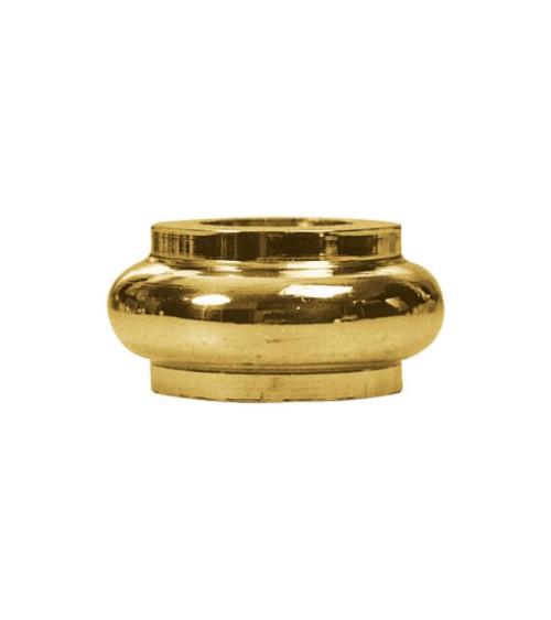 Macolla en latón brillo para barrote de forja redondo redondeada baja para remates de barandillas y portales