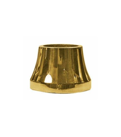 Macolla en latón brillo para barrote de forja redondo acampanada para puertas de entrada y rejas