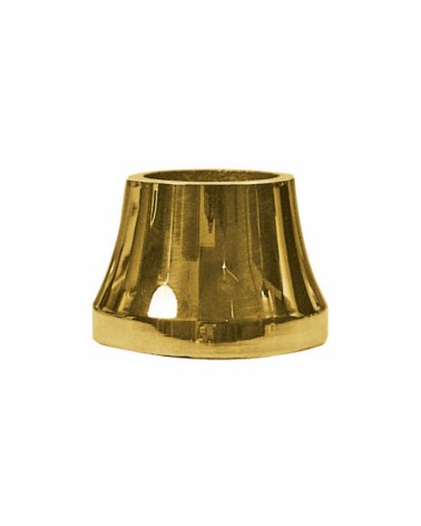 Macolla en latón brillo para barrote de forja redondo acampanada para puertas de entrada y rejas