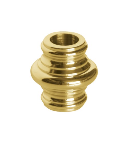 Macolla en latón brillo para barrote de forja redondo con doble anillo decorativo para barandilla