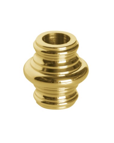 Macolla en latón brillo para barrote de forja redondo con doble anillo decorativo para barandilla