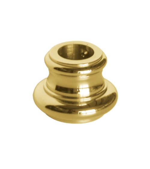 Macolla en latón brillo para barrote de forja redondo torneada lisa para rejas y puertas de forja