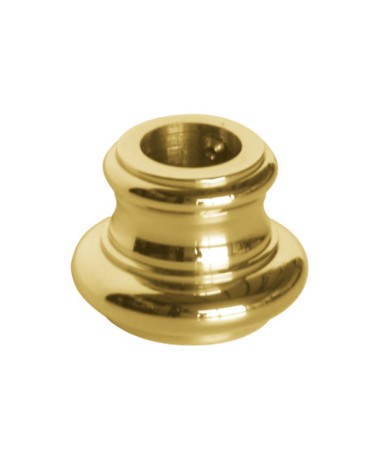 Macolla en latón brillo para barrote de forja redondo torneada lisa para rejas y puertas de forja