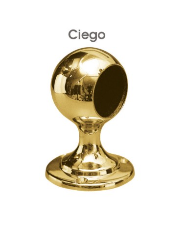 Soporte ciego en latón brillo para pasamanos